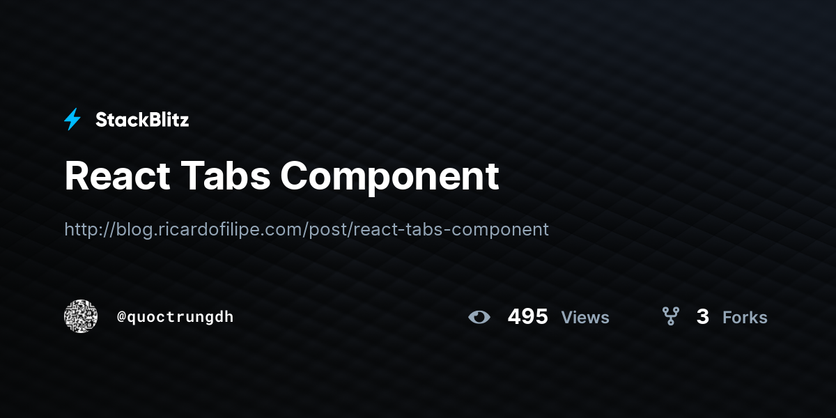 React Tabs Component - StackBlitz
