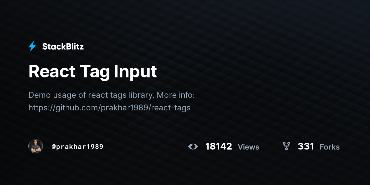 React Tag Input - StackBlitz
