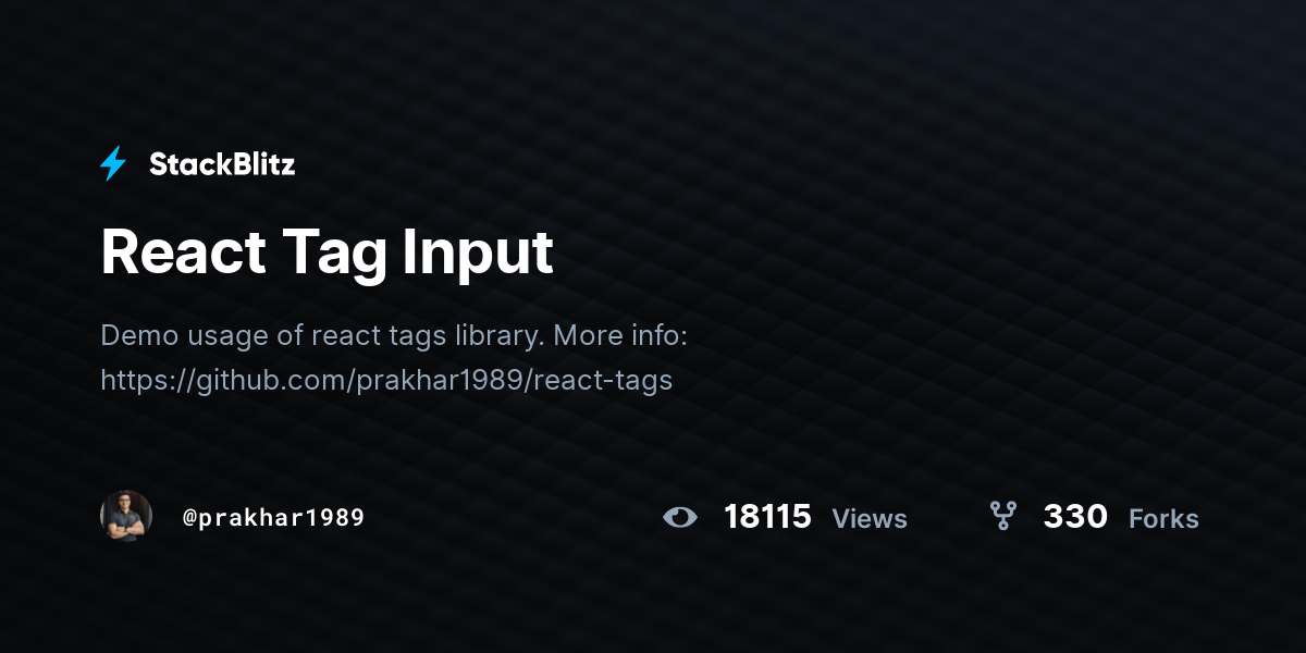 React Tag Input - StackBlitz