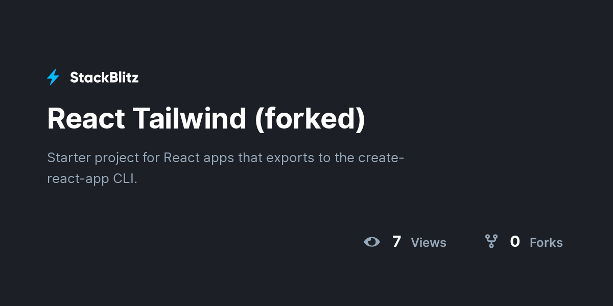 React Tailwind (forked) - StackBlitz