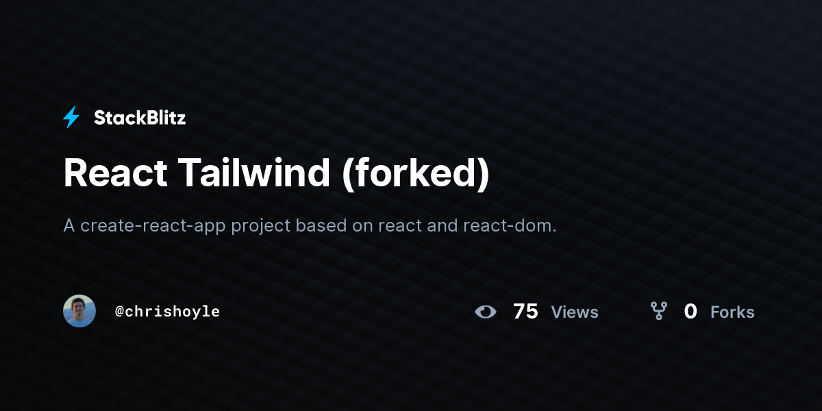 React Tailwind (forked) - StackBlitz