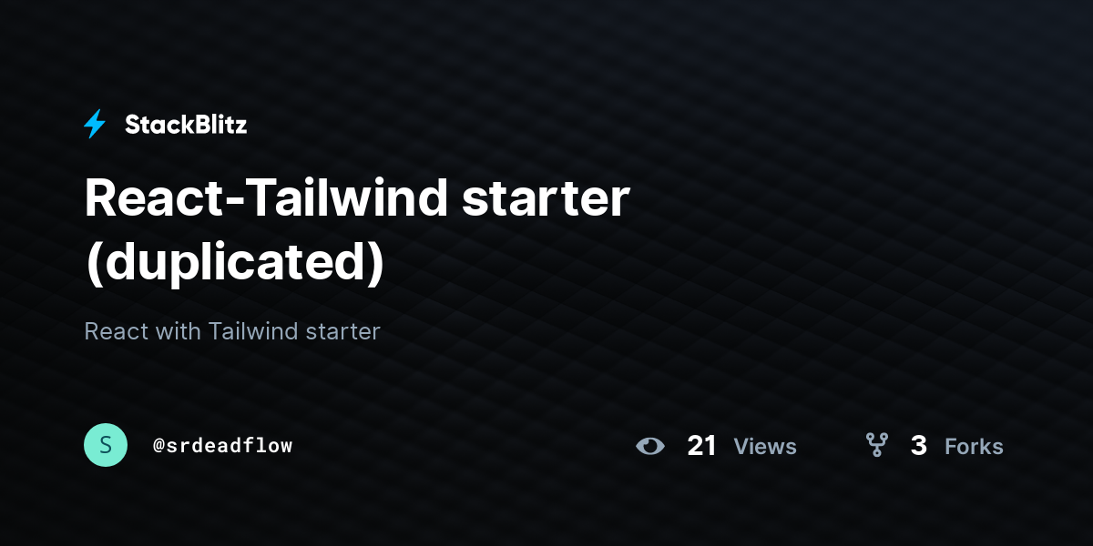 React-Tailwind starter (duplicated) - StackBlitz