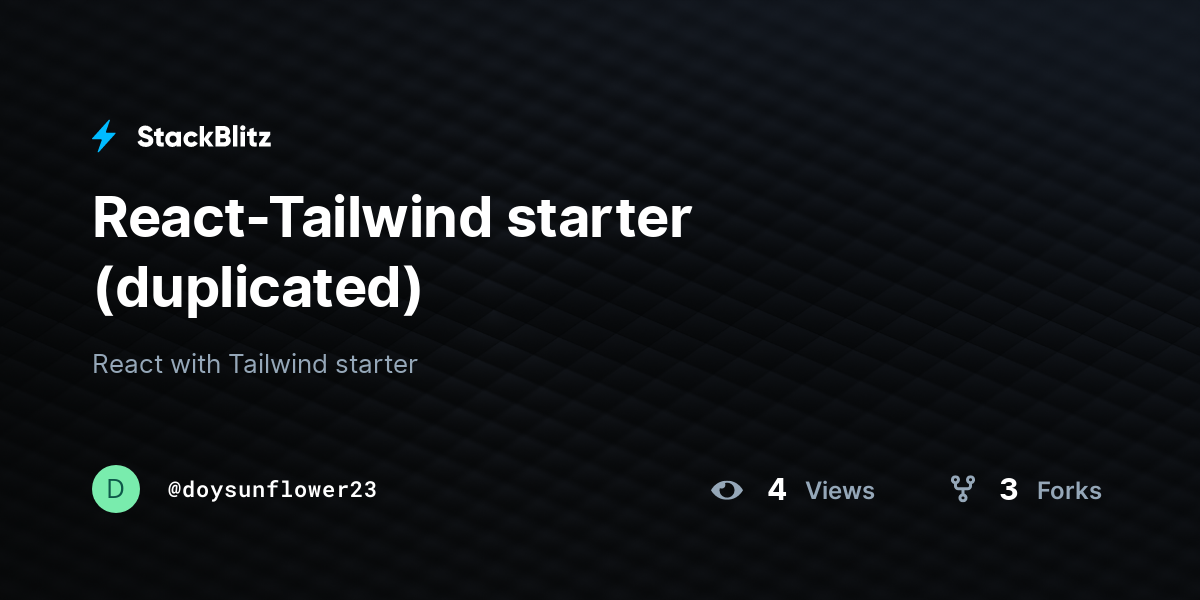 React-Tailwind starter (duplicated) - StackBlitz