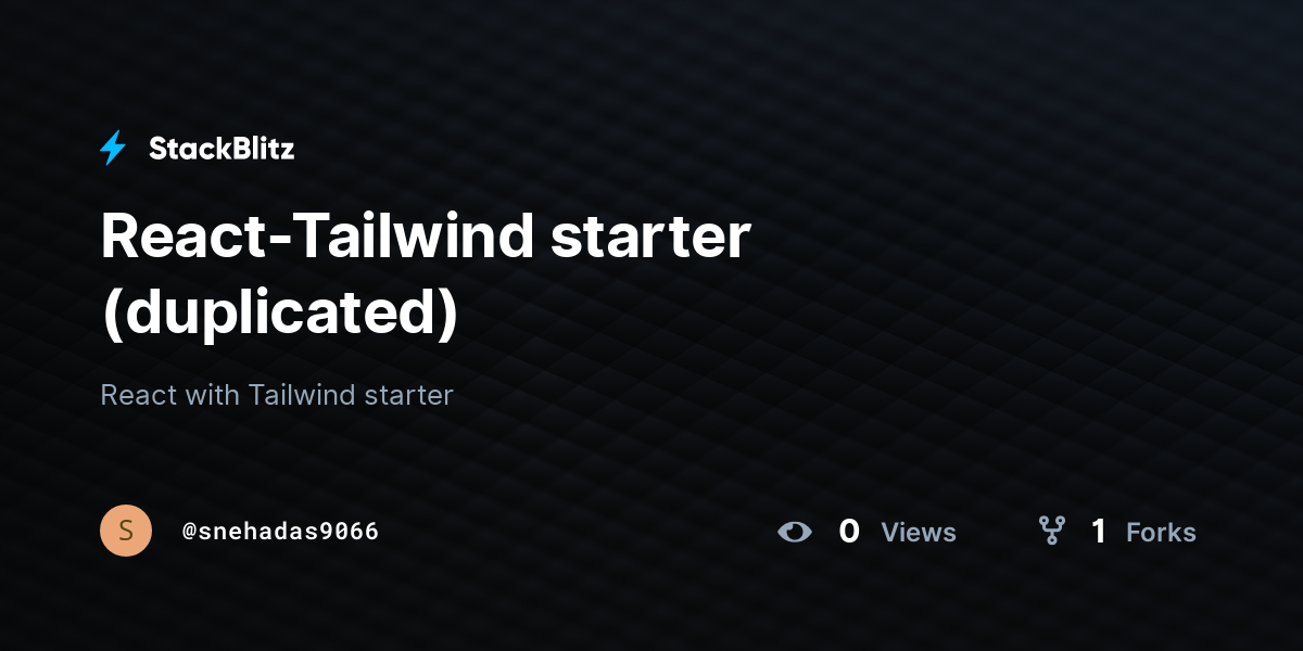 React-Tailwind starter (duplicated) - StackBlitz