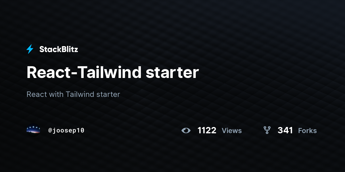 React-Tailwind starter - StackBlitz
