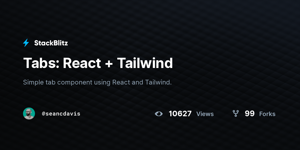 Tabs: React + Tailwind - StackBlitz