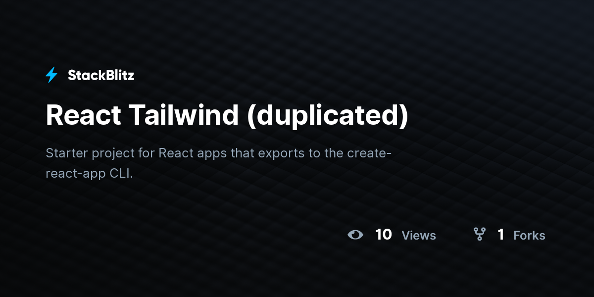React Tailwind (duplicated) - StackBlitz