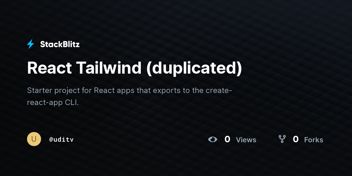 React Tailwind (duplicated) - StackBlitz