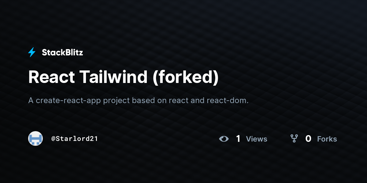 React Tailwind (forked) - StackBlitz