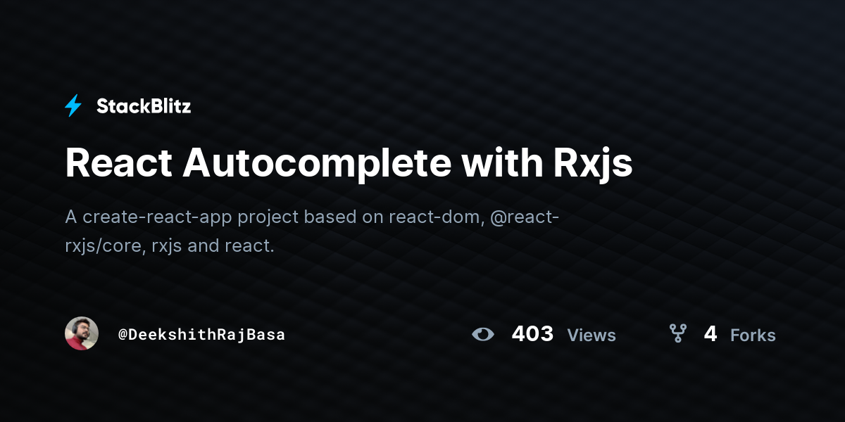 React Autocomplete with Rxjs - StackBlitz