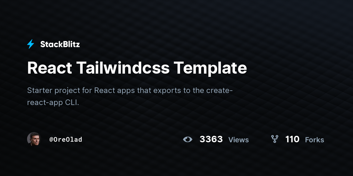 React Tailwindcss Template - StackBlitz
