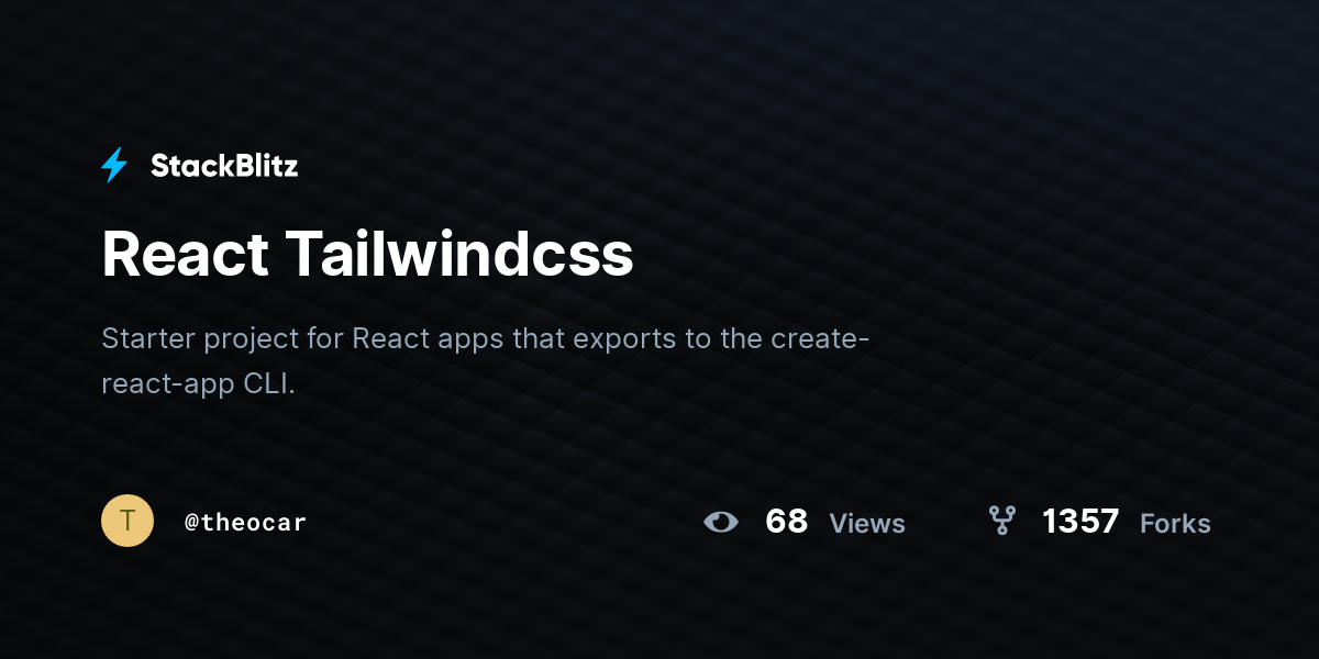React Tailwindcss - StackBlitz