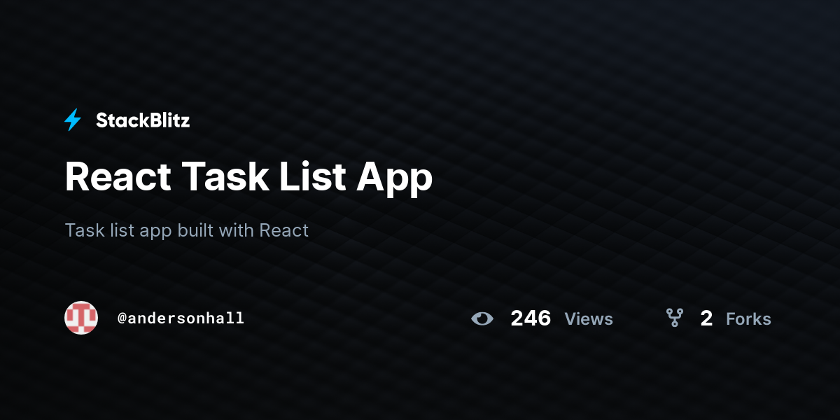 React Task List App - StackBlitz