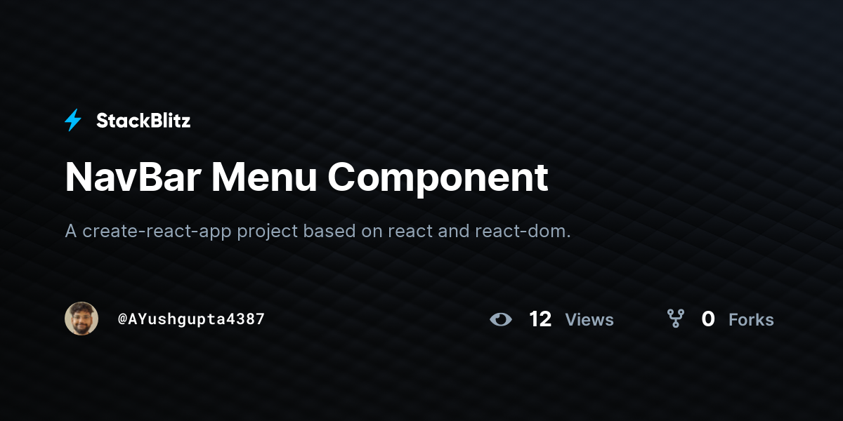 NavBar Menu Component - StackBlitz