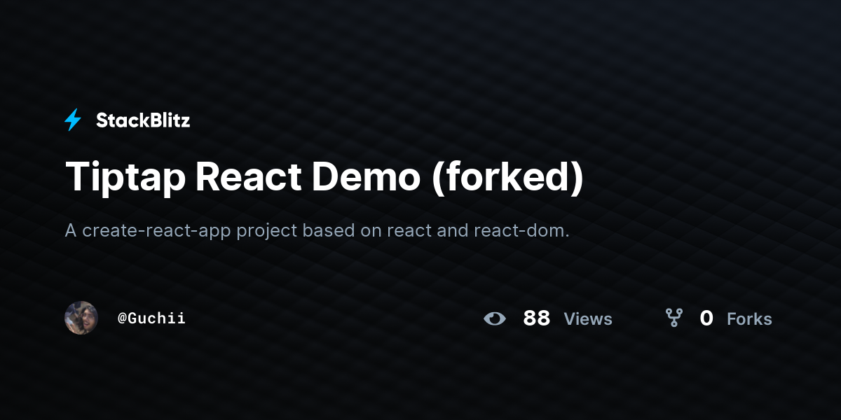 Tiptap React Demo (forked) - StackBlitz