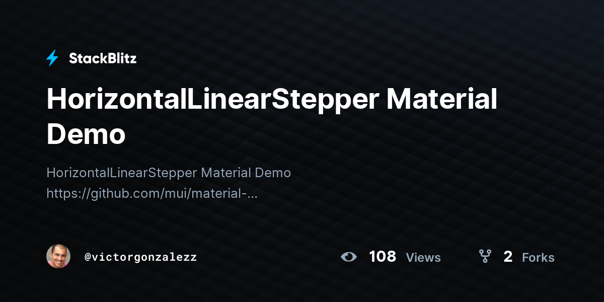 HorizontalLinearStepper Material Demo - StackBlitz