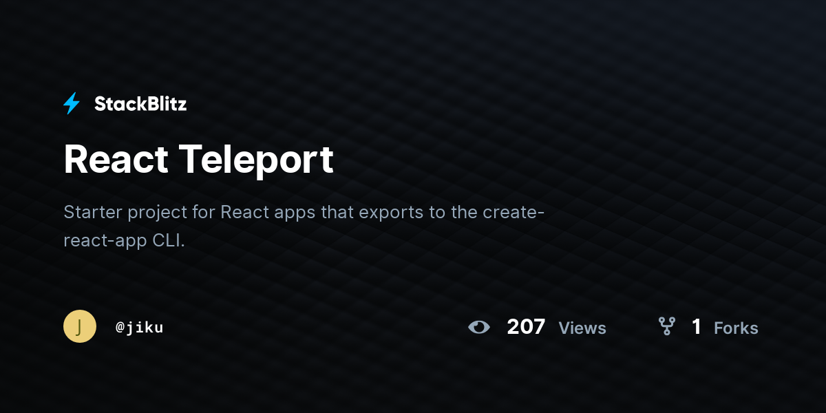 React Teleport - StackBlitz