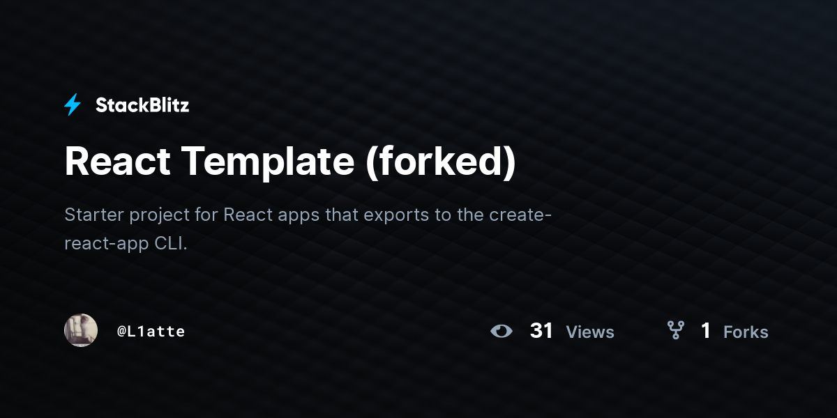 React Template (forked) - StackBlitz