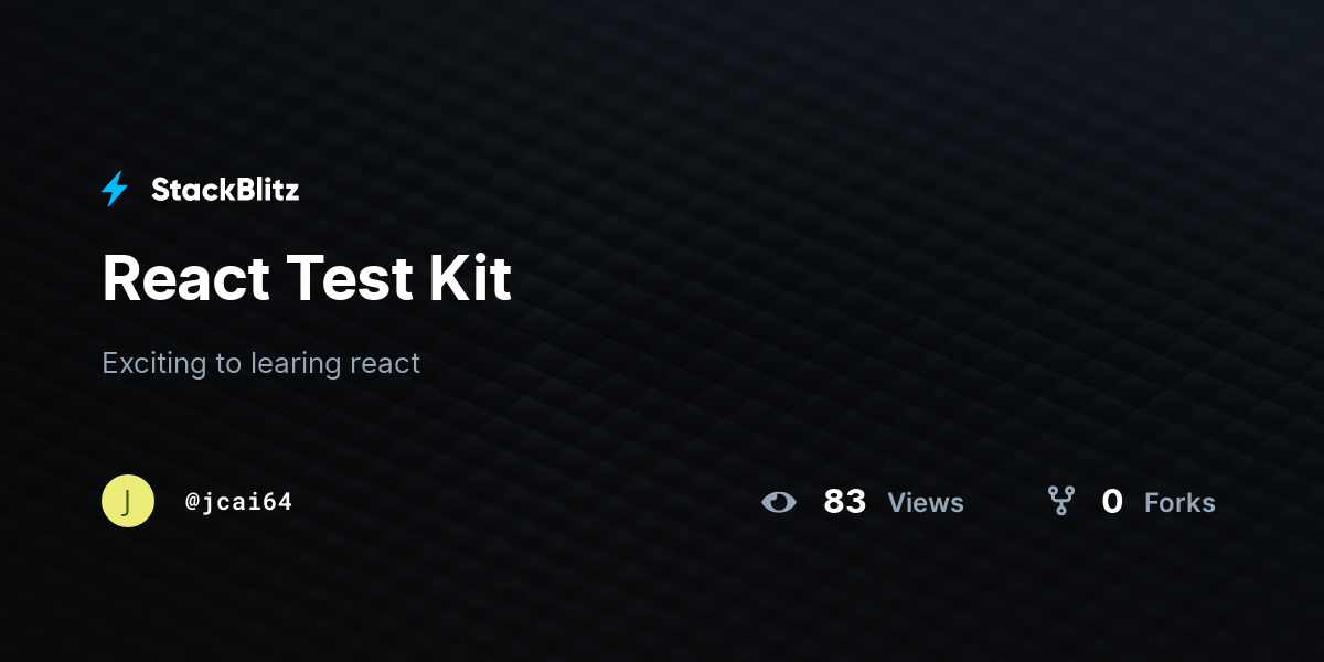React Test Kit - StackBlitz