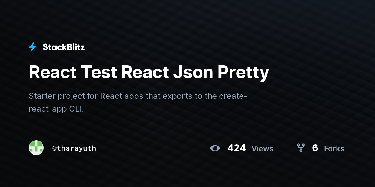 react-test-react-json-pretty-stackblitz