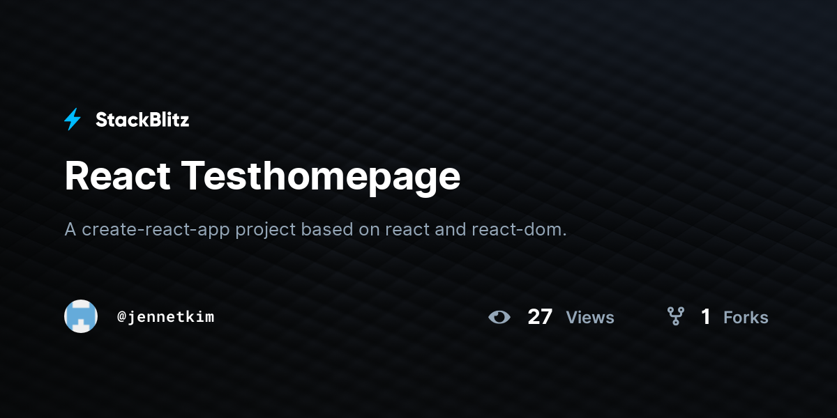 React Testhomepage - StackBlitz