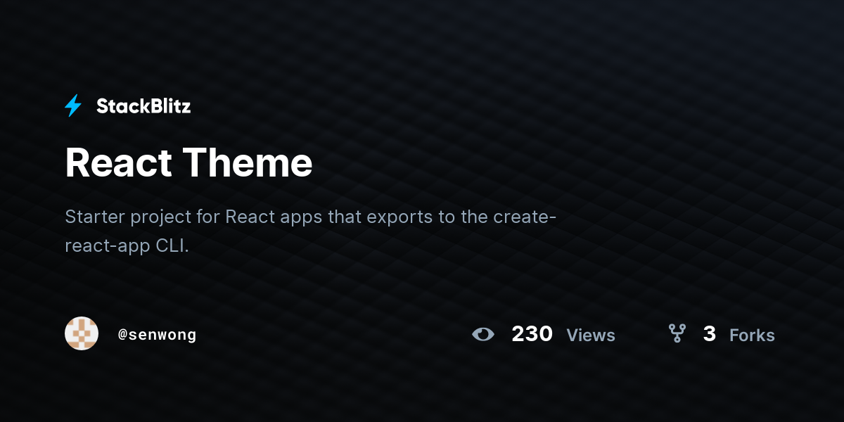 React Theme - StackBlitz