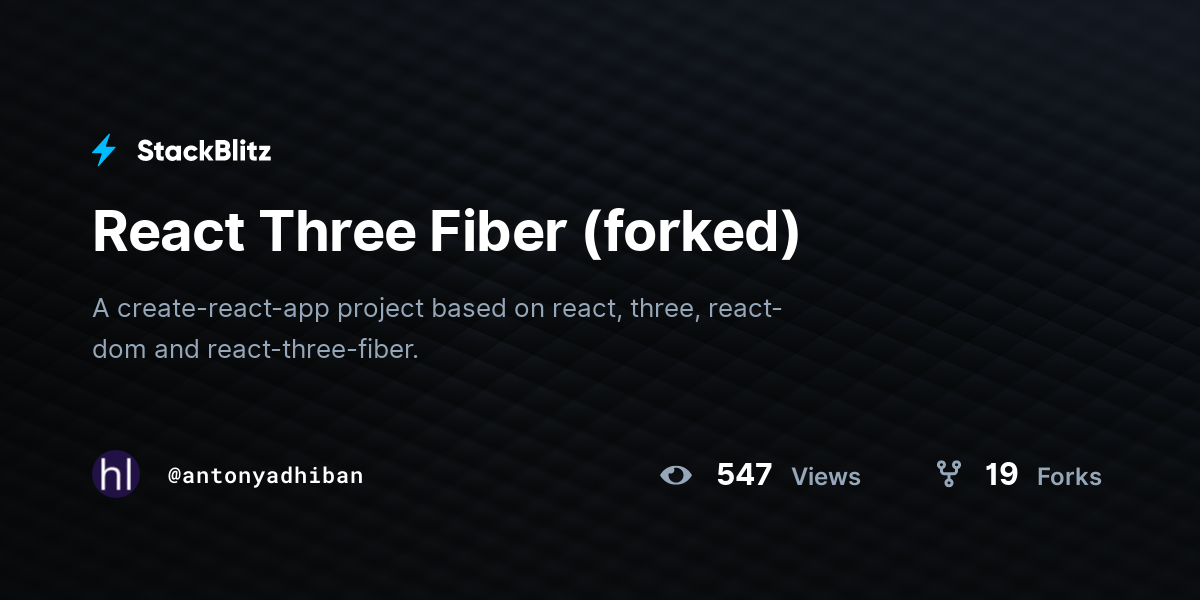React Three Fiber (forked) - StackBlitz