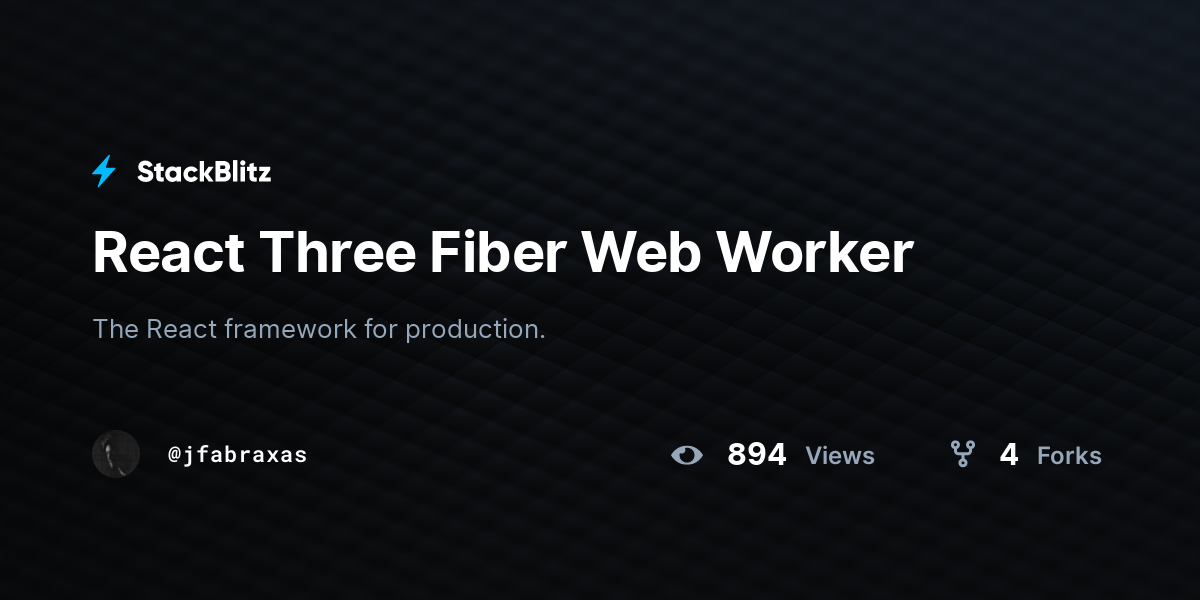 React Three Fiber Web Worker - StackBlitz