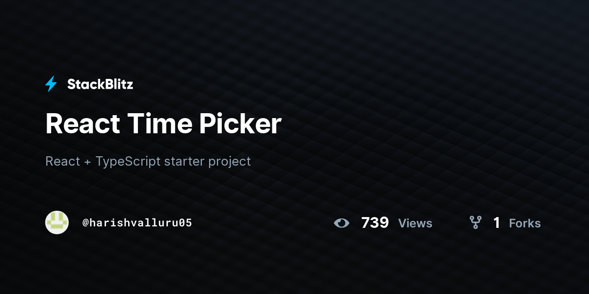 React Time Picker - StackBlitz