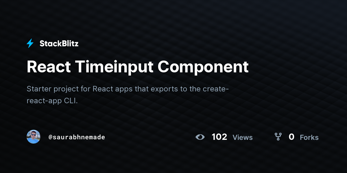 React Timeinput Component StackBlitz