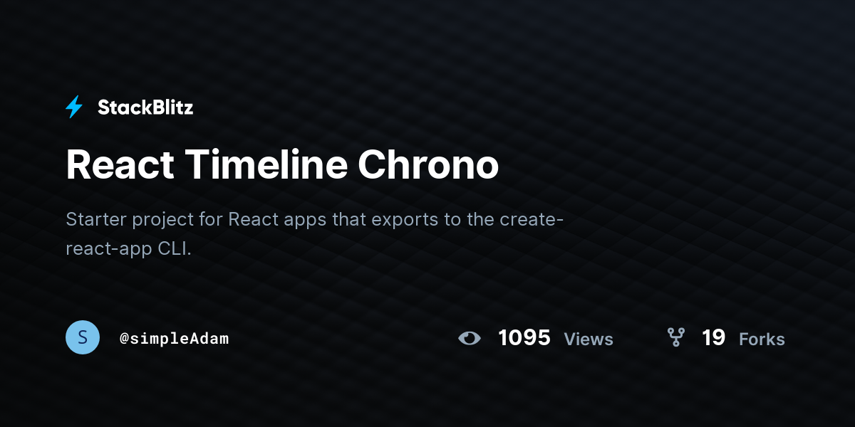 React Timeline Chrono - StackBlitz