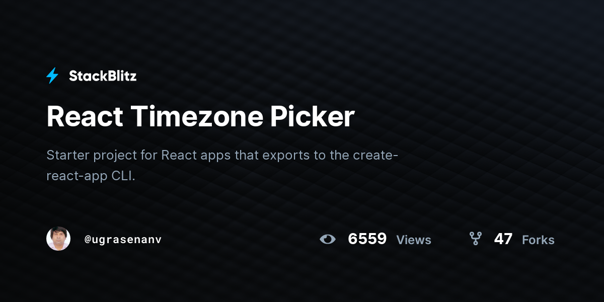 React Timezone Picker - StackBlitz