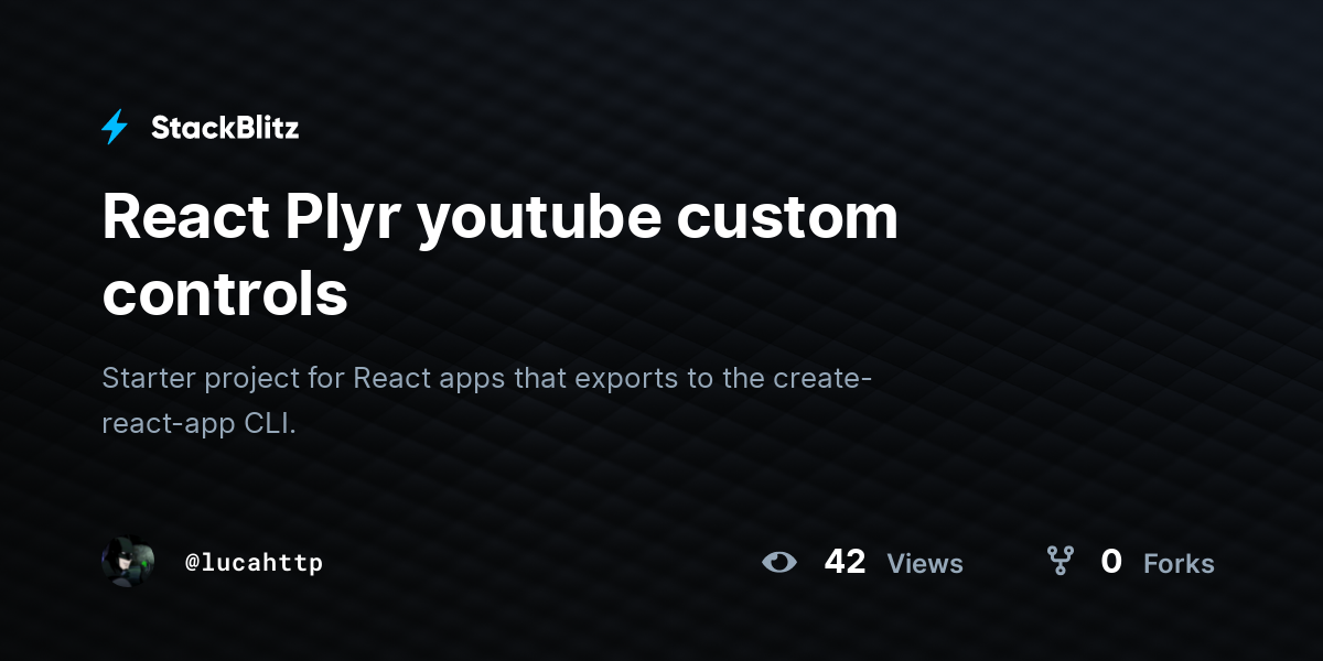 React Plyr youtube custom controls - StackBlitz
