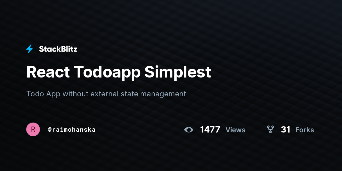 React Todoapp Simplest - StackBlitz