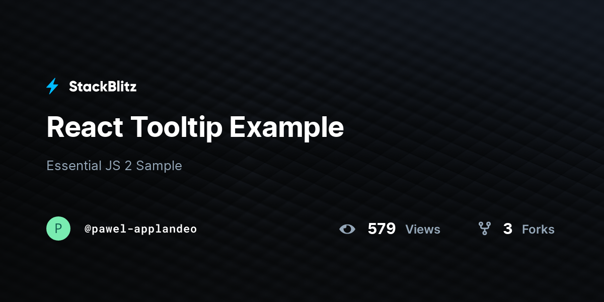 React Tooltip Example - StackBlitz