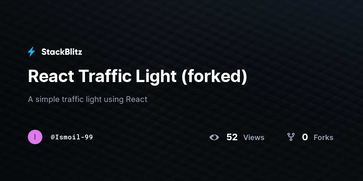 React Traffic Light (forked) - StackBlitz