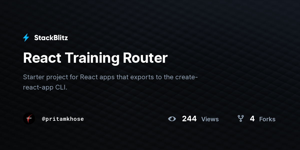 React Training Router - StackBlitz