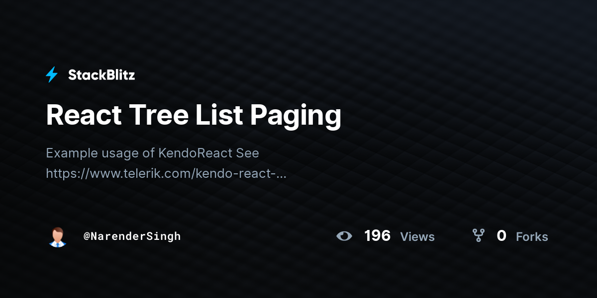 React Tree List Paging - StackBlitz