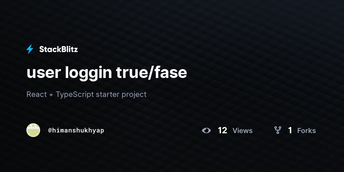 user loggin true/fase - StackBlitz