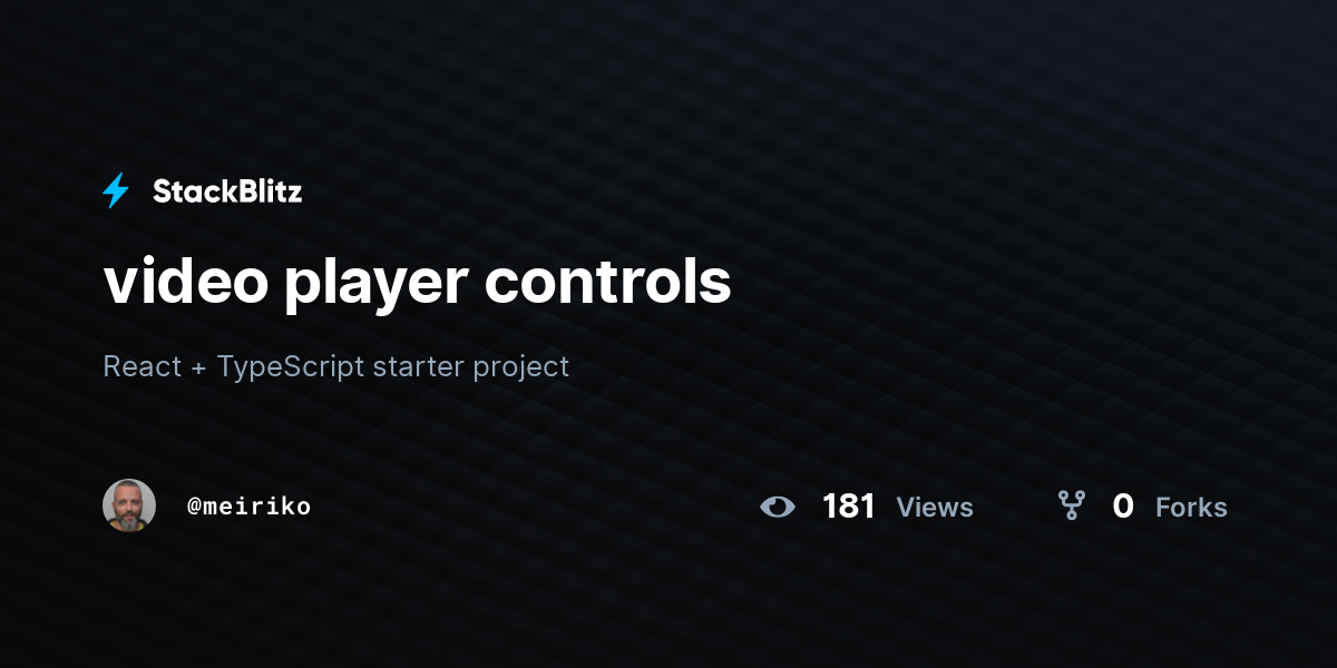 video player controls - StackBlitz