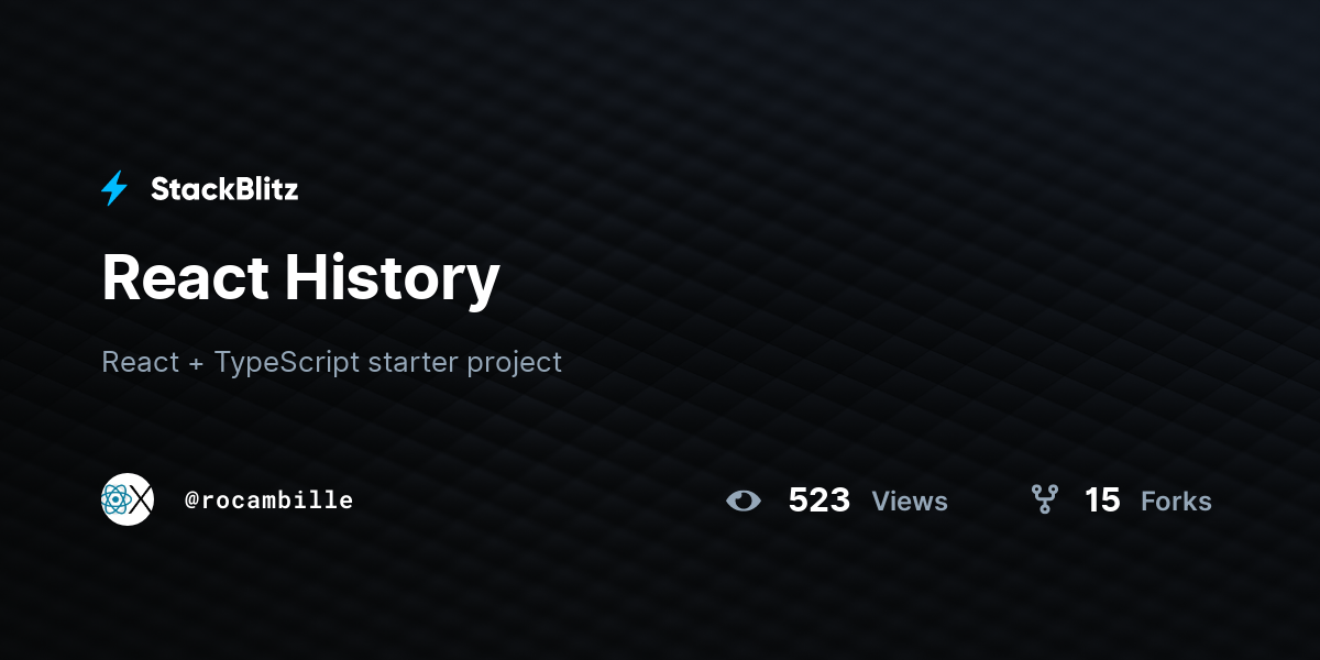 React History - StackBlitz