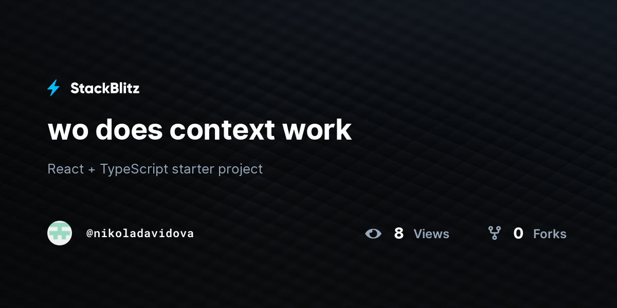 wo does context work - StackBlitz
