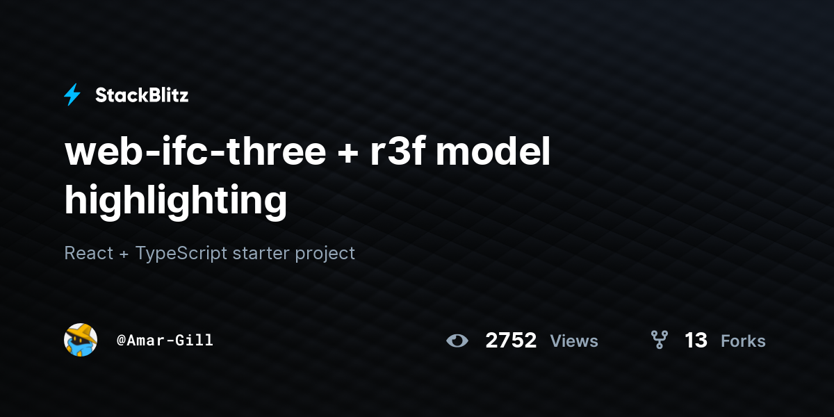 web-ifc-three + r3f model highlighting - StackBlitz