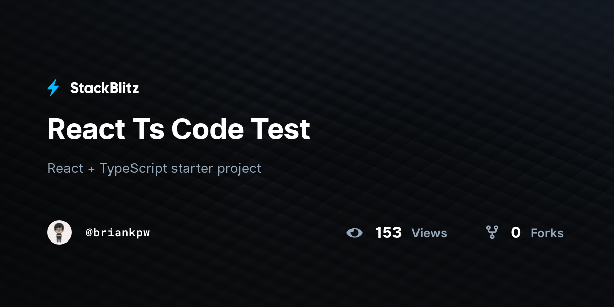 React Ts Code Test - StackBlitz