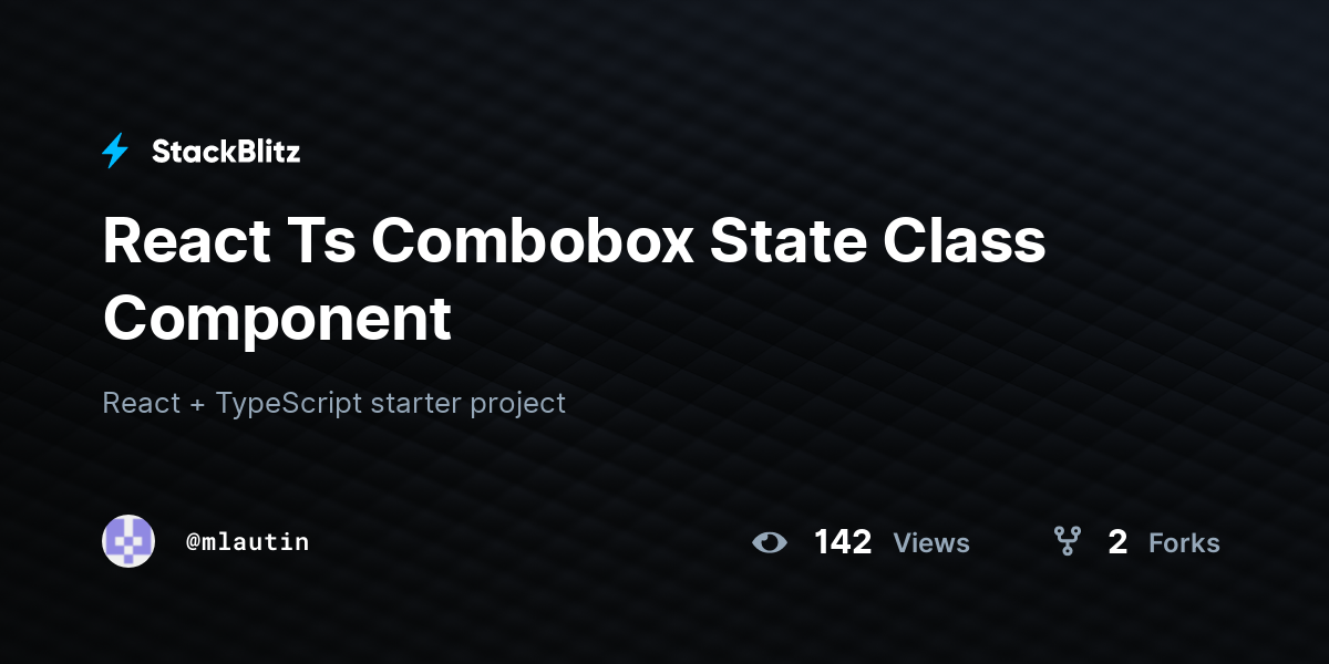 React Ts Combobox State Class Component - StackBlitz