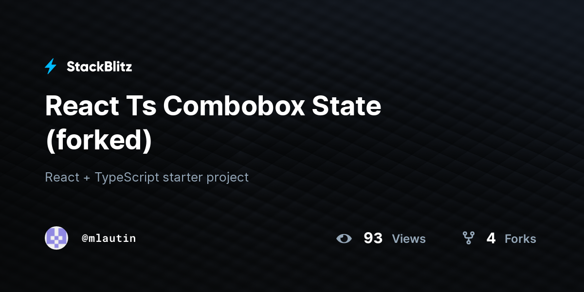 React Ts Combobox State (forked) - StackBlitz