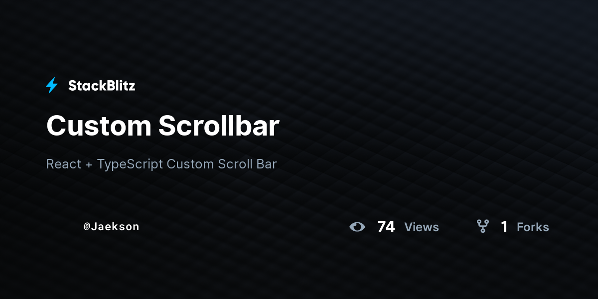 Custom Scrollbar StackBlitz