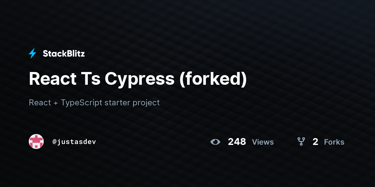 React Ts Cypress (forked) - StackBlitz