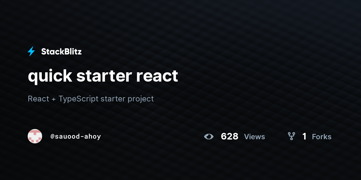 quick starter react - StackBlitz