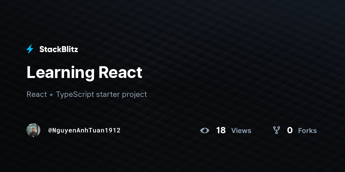 Learning React - StackBlitz